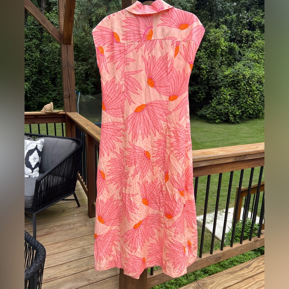 kate spade Peach and Coral Floral Wrap Midi Dress - Picture 8 of 10